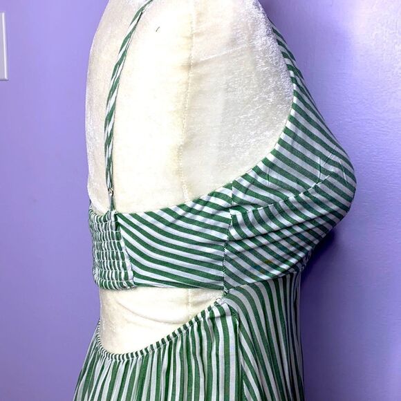 Green and White striped Maxi Dress - Picture 7 of 9